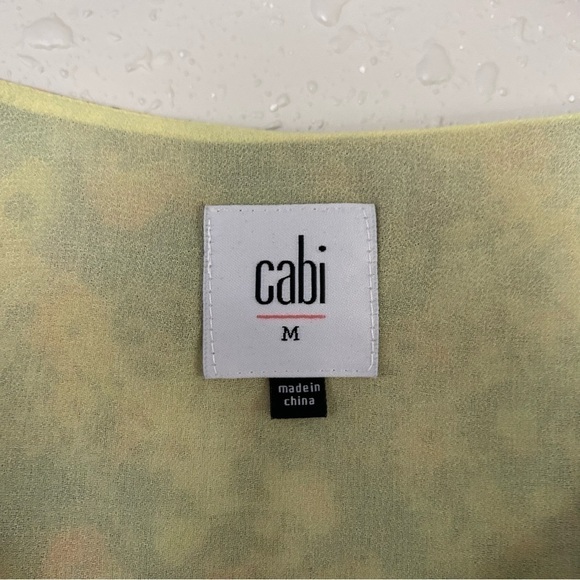 CAbi Positano Yellow Floral Layered Tank Top Tunic Blouse Medium Easter Spring - Picture 3 of 8